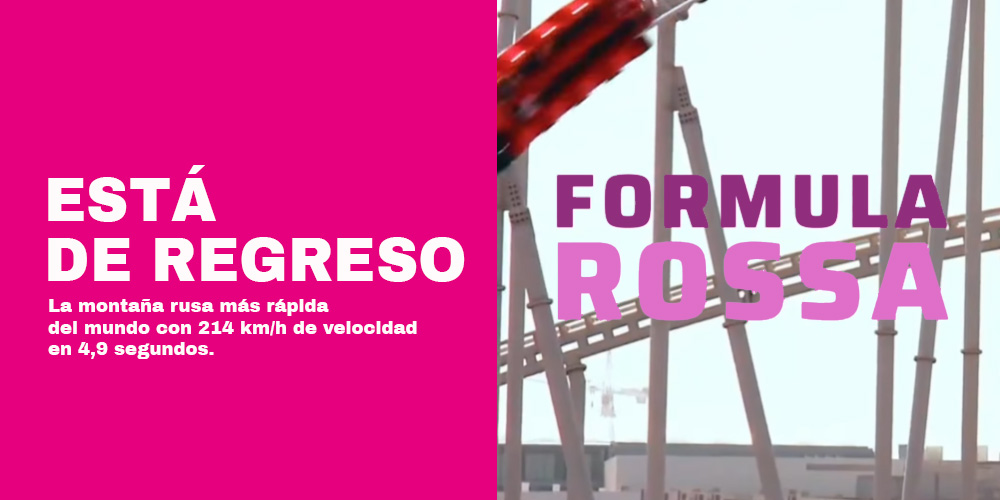 La montaña más rapida del mundo nuevamente operativa: Formula Rossa esta de regreso desde el 23 de diciembre de 2024 para una nueva temporada de funcionamiento durante 2025.